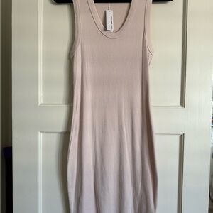 JAMES PERSE Pink Ribbed Tank Sleeveless Dress